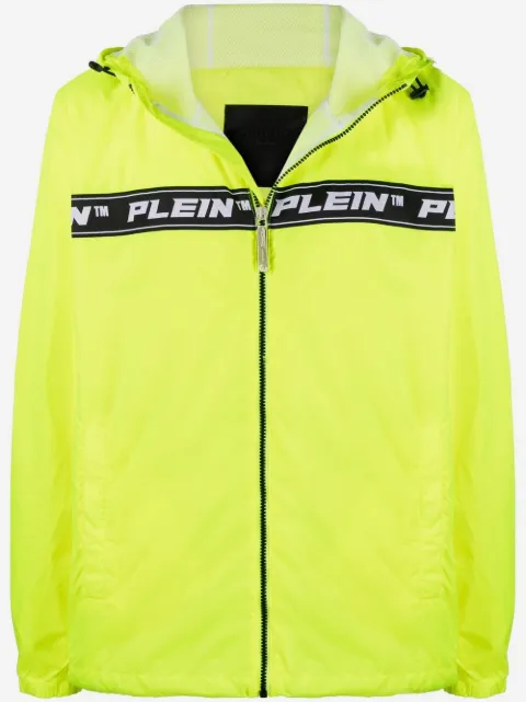Philipp Plein جاكيت خفيف بهودي وشريط شعار الماركة 