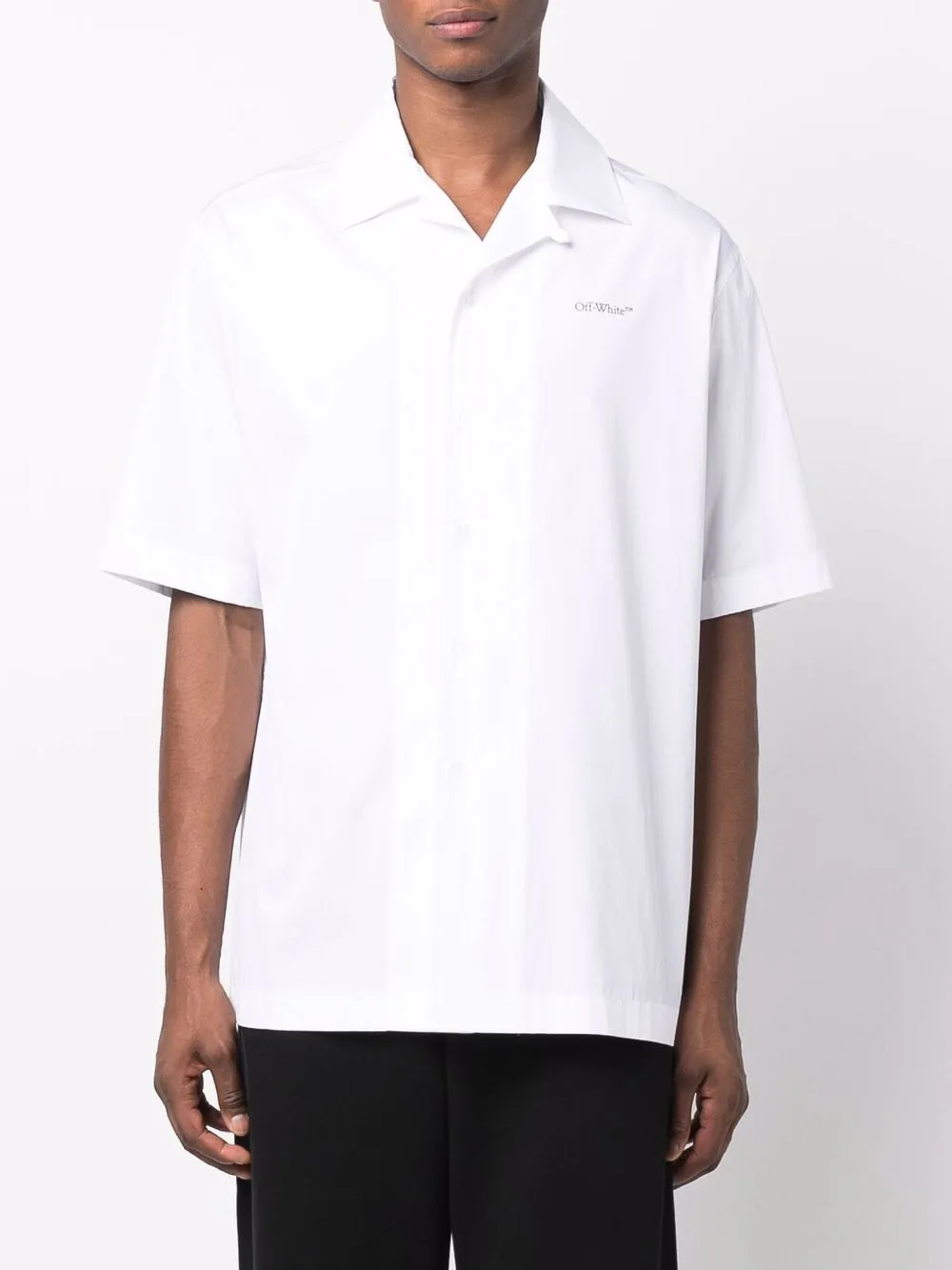 фото Off-white рубашка с короткими рукавами и логотипом