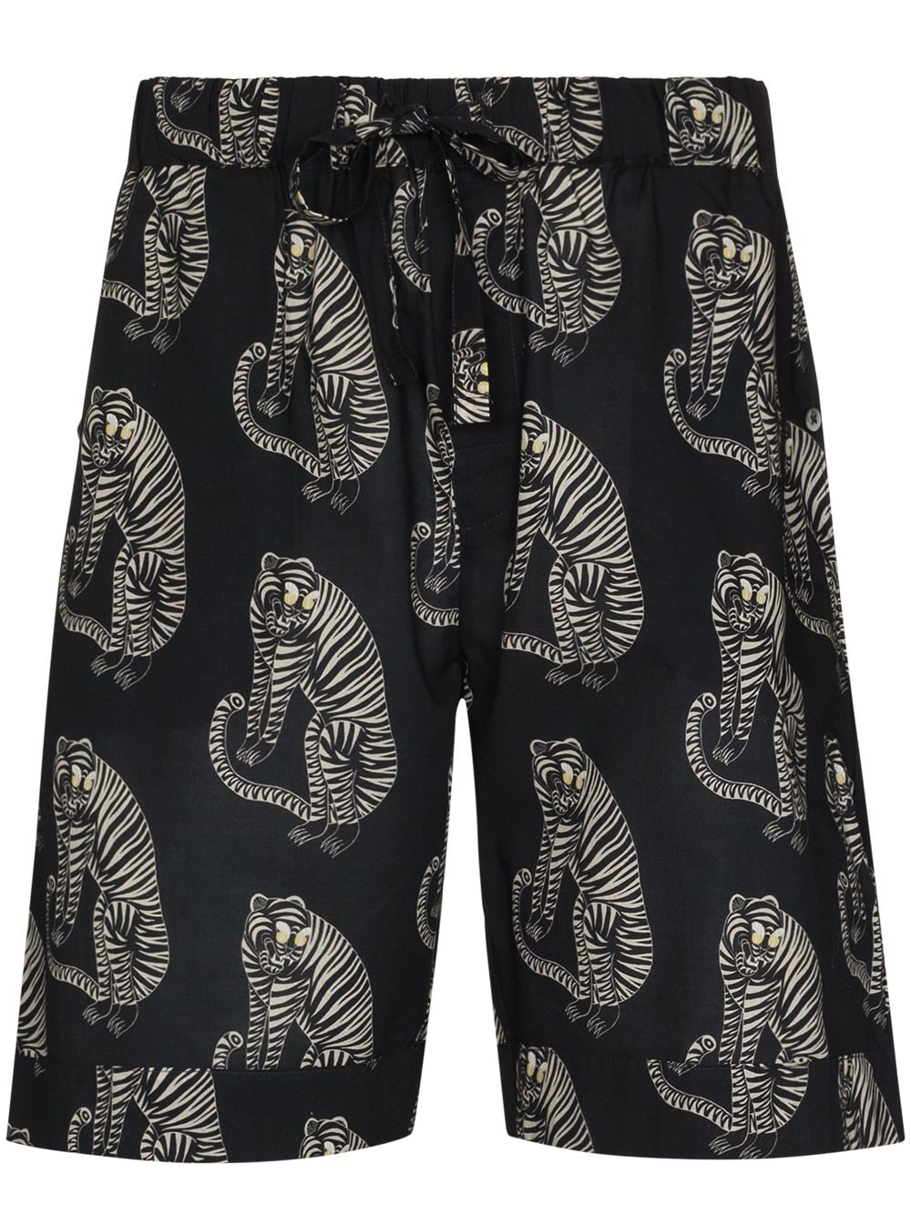 

Desmond & Dempsey Sansindo Tiger-print pajama shorts - Black