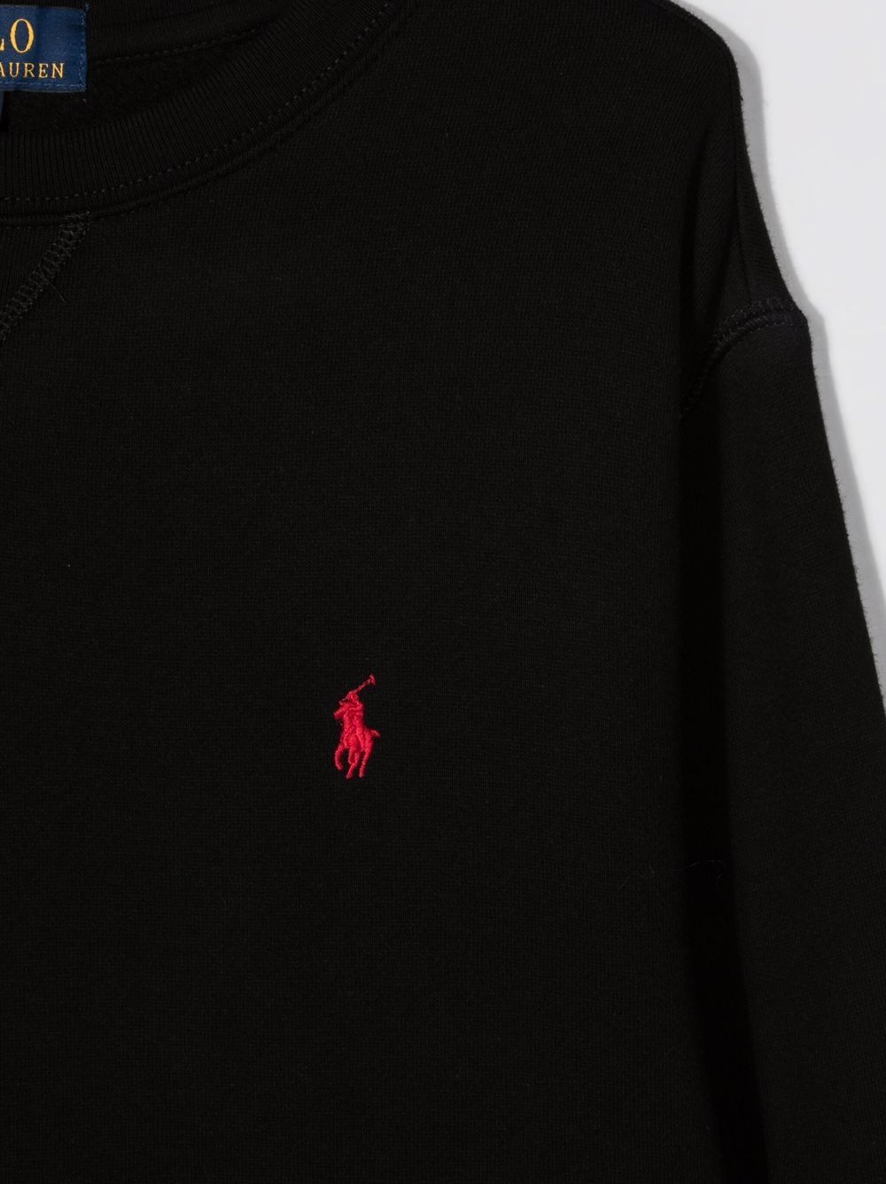 Shop Ralph Lauren Embroidered Logo Sweatshirt In Black