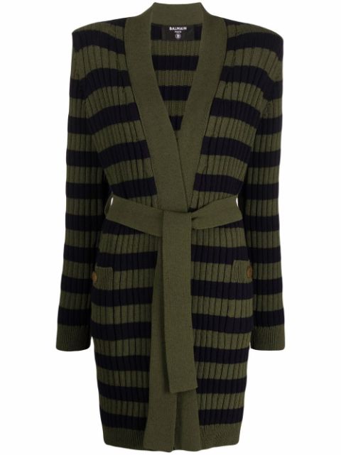 Balmain tie-fastening striped cardigan Women