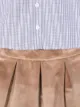 Little Bear velvet-effect pleated skirt set