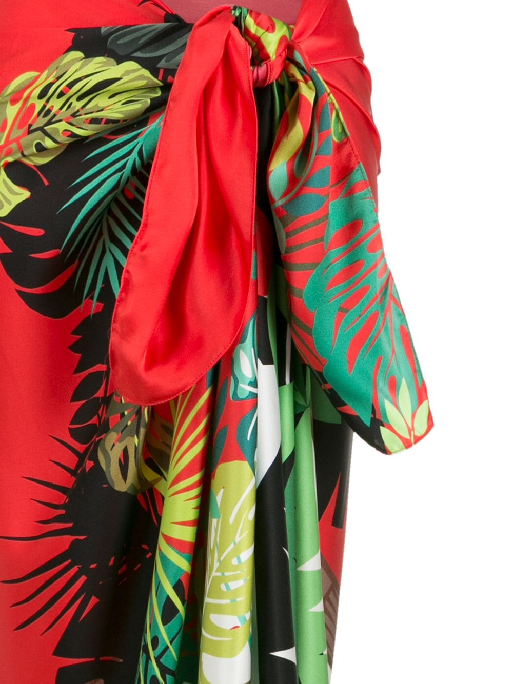 Shop Amir Slama Palm Leaf Print Pareo In Multicolour