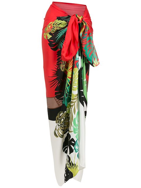 Amir Slama palm leaf print pareo