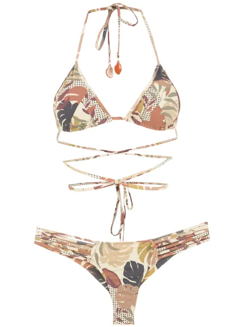 Amir Slama bikini à imprimé végétal