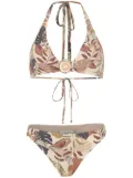 Amir Slama palm leaf print bikini - Neutrals