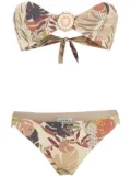 Amir Slama palm leaf print bikini - Neutrals