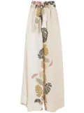 Amir Slama palm leaf print flared trousers - Neutrals