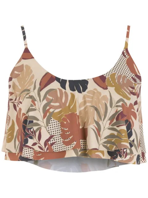 Amir Slama top corto con palmeras estampadas