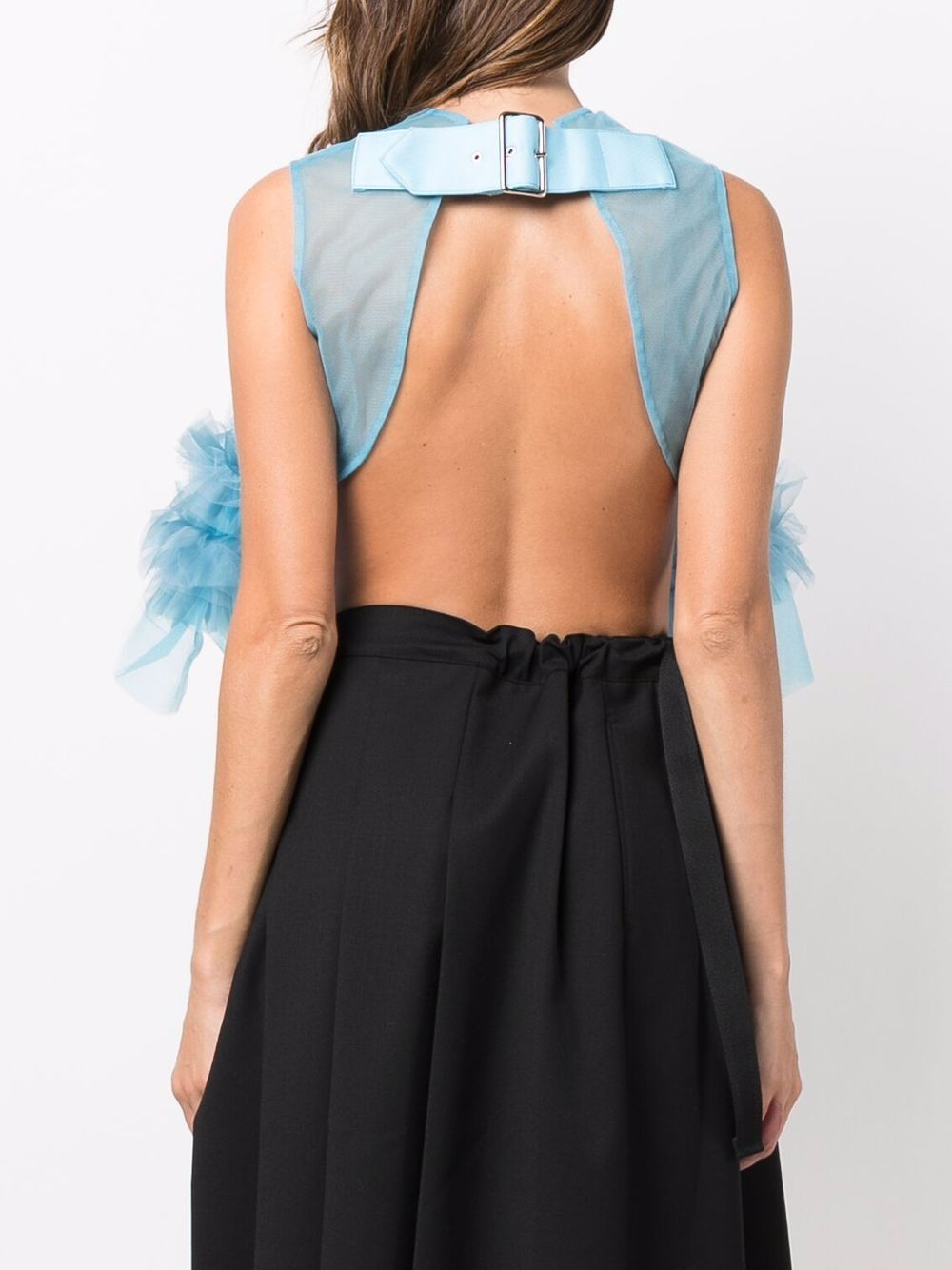 фото Comme des garçons noir kei ninomiya tulle-detail backless blouse