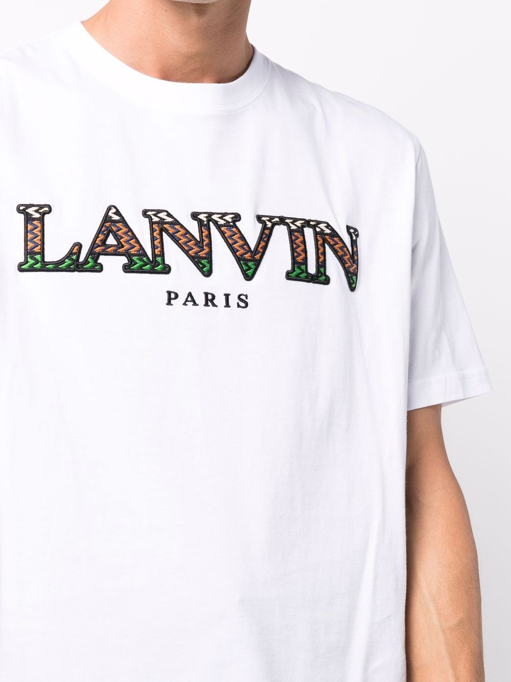 фото Lanvin футболка с вышитым логотипом