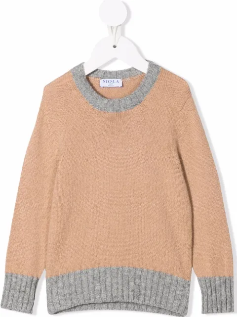 Siola two-tone crewneck sweater