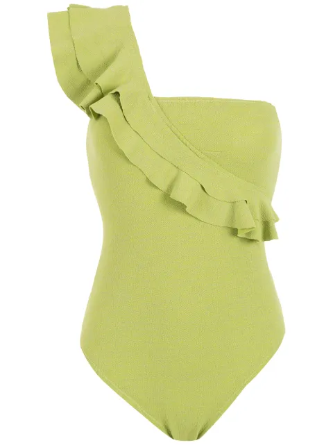 Clube Bossa ruffle-trimmed one-shoulder swimsuit
