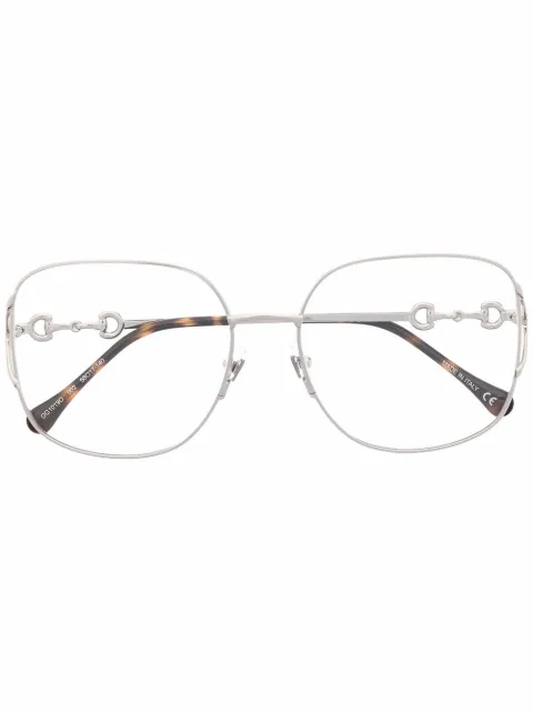 Gucci Eyewear tortoiseshell-effect oversize-frame glasses 