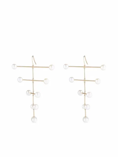 Mateo aretes Blizzard en oro amarillo de 14kt con perlas