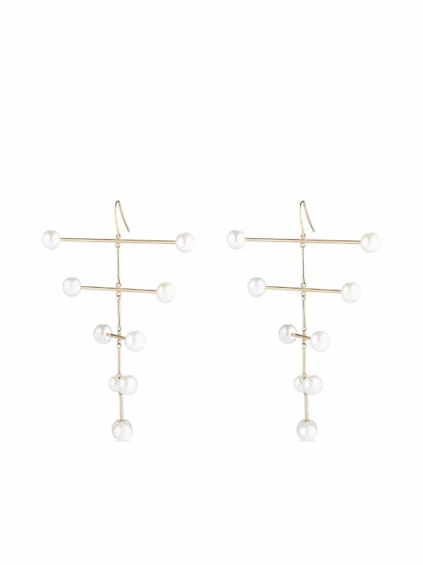 Mateo 14kt Yellow Gold Blizzard Pearl Mobile Earrings