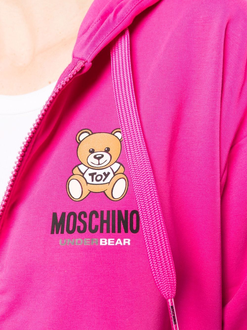 фото Moschino худи на молнии с принтом teddy bear