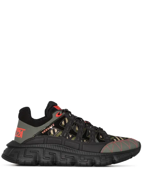 Versace Trigreca panelled cut-out sneakers