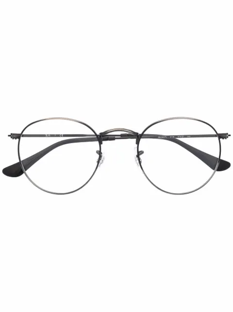 Ray-Ban نظارة بإطار مستدير وشعار الماركة