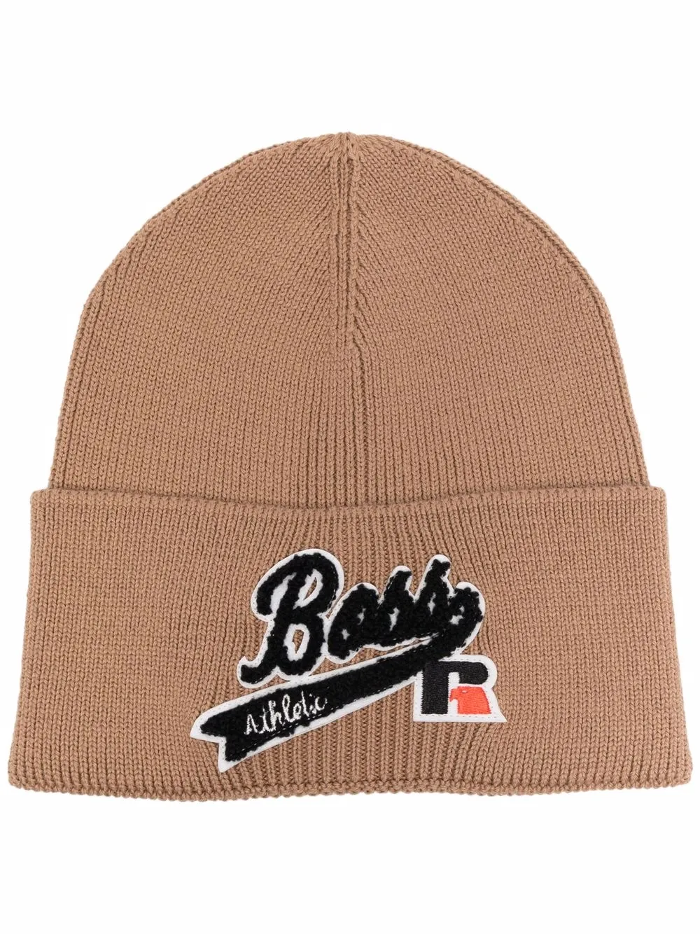 

BOSS logo-patch wool-blend beanie - Neutrals