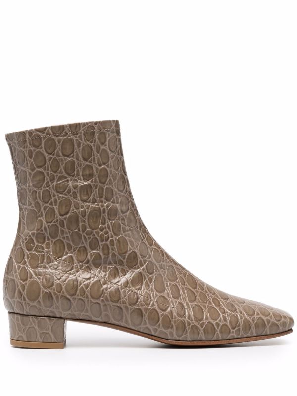 crocodile effect ankle boots