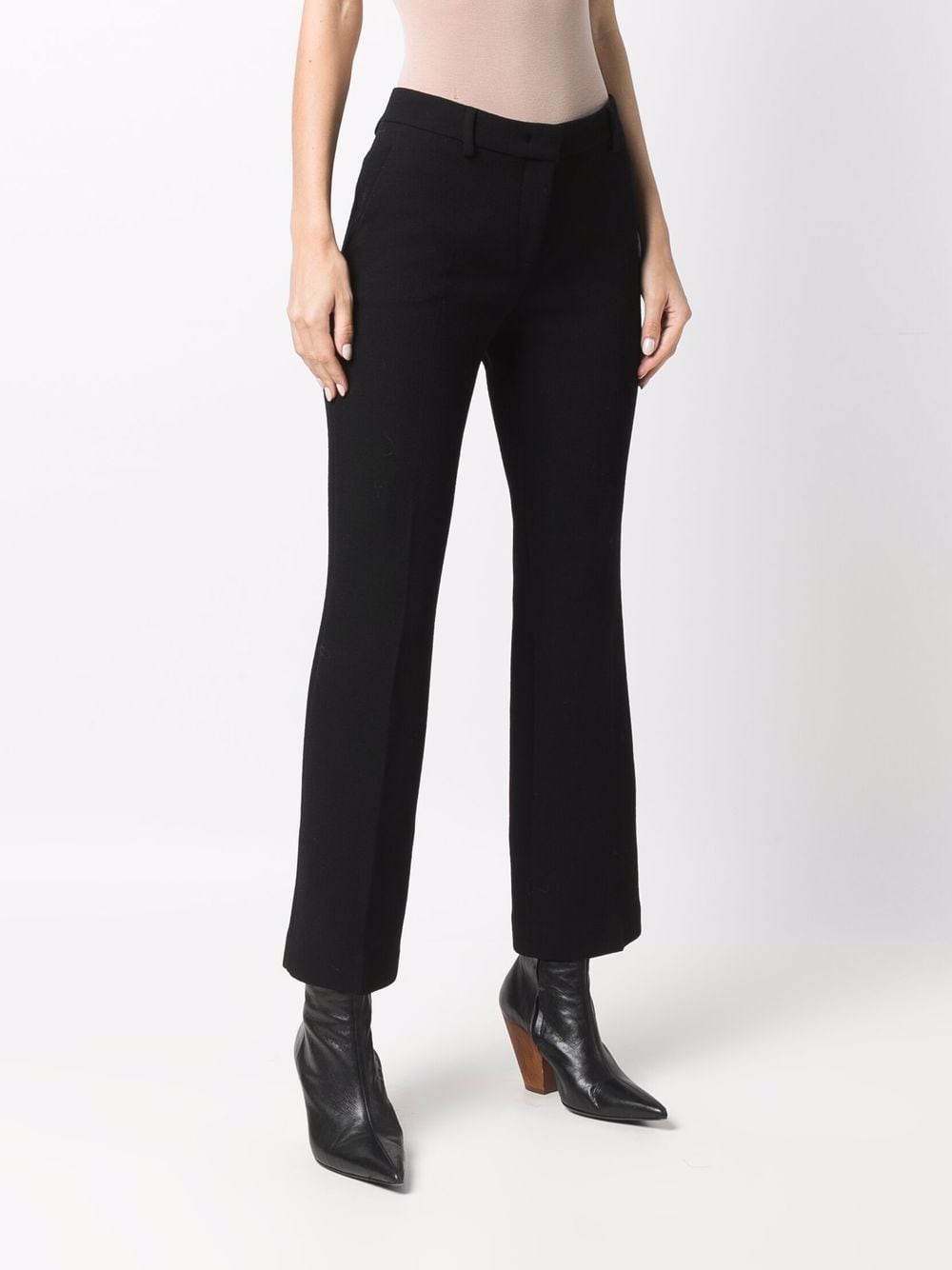 Shop L'autre Chose Cropped Tailored Trousers In Schwarz