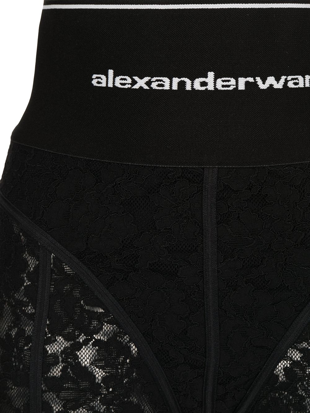 Alexander Wang Logo Elastic Lace LEGGING in Black