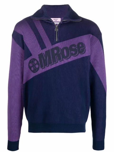 martine rose logo嵌花针织毛衣