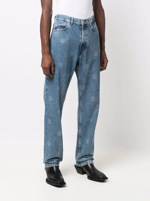 Martine Rose Monogram Slim Jeans in Blue for Men