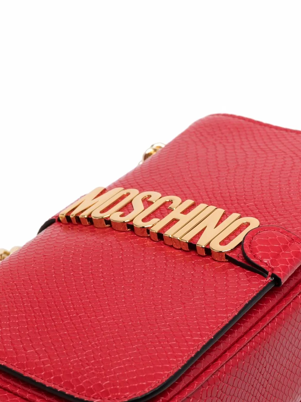 фото Moschino сумка-сэтчел с тиснением под кожу ящерицы