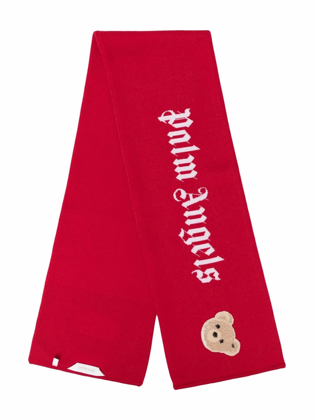 

Palm Angels Kids bear-motif wool-knit scarf - Red