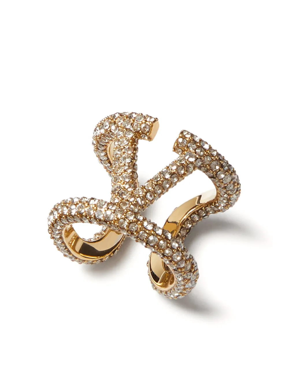 Image 2 of Valentino Garavani VLogo Signature crystal-embellished ring