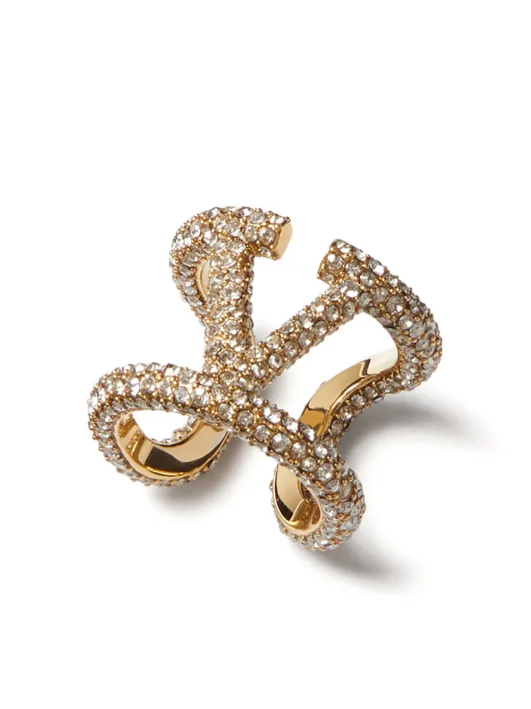 Valentino Garavani VLogo Signature crystal-embellished Ring
