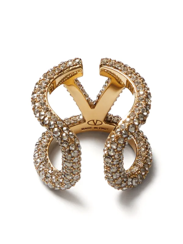 15300円 12254◇VALENTINO VLogo Signature Swarovski crystal