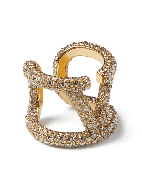 Valentino Garavani VLogo Signature crystal-embellished ring