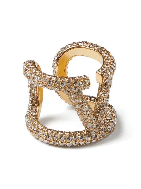 15300円 12254◇VALENTINO VLogo Signature Swarovski crystal