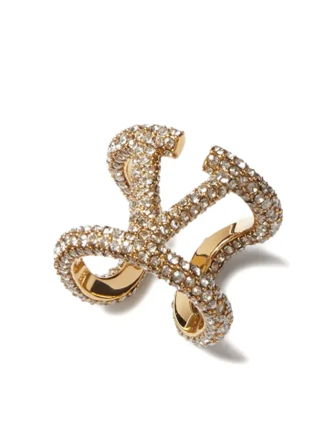 Valentino Garavani VLogo Signature crystal-embellished ring