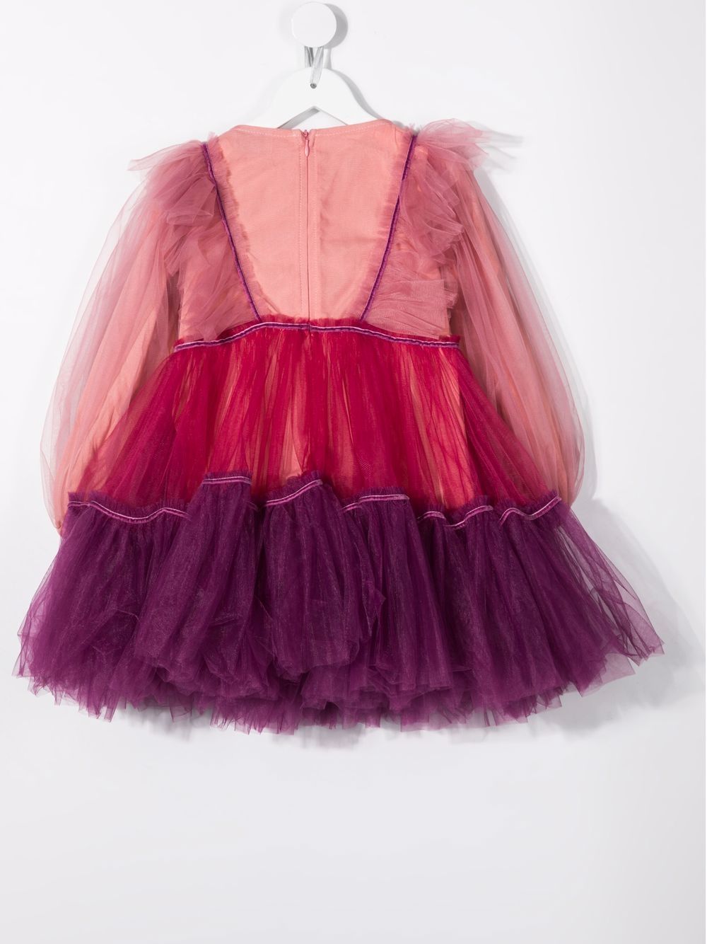 фото Raspberry plum tulle-panel flared dress