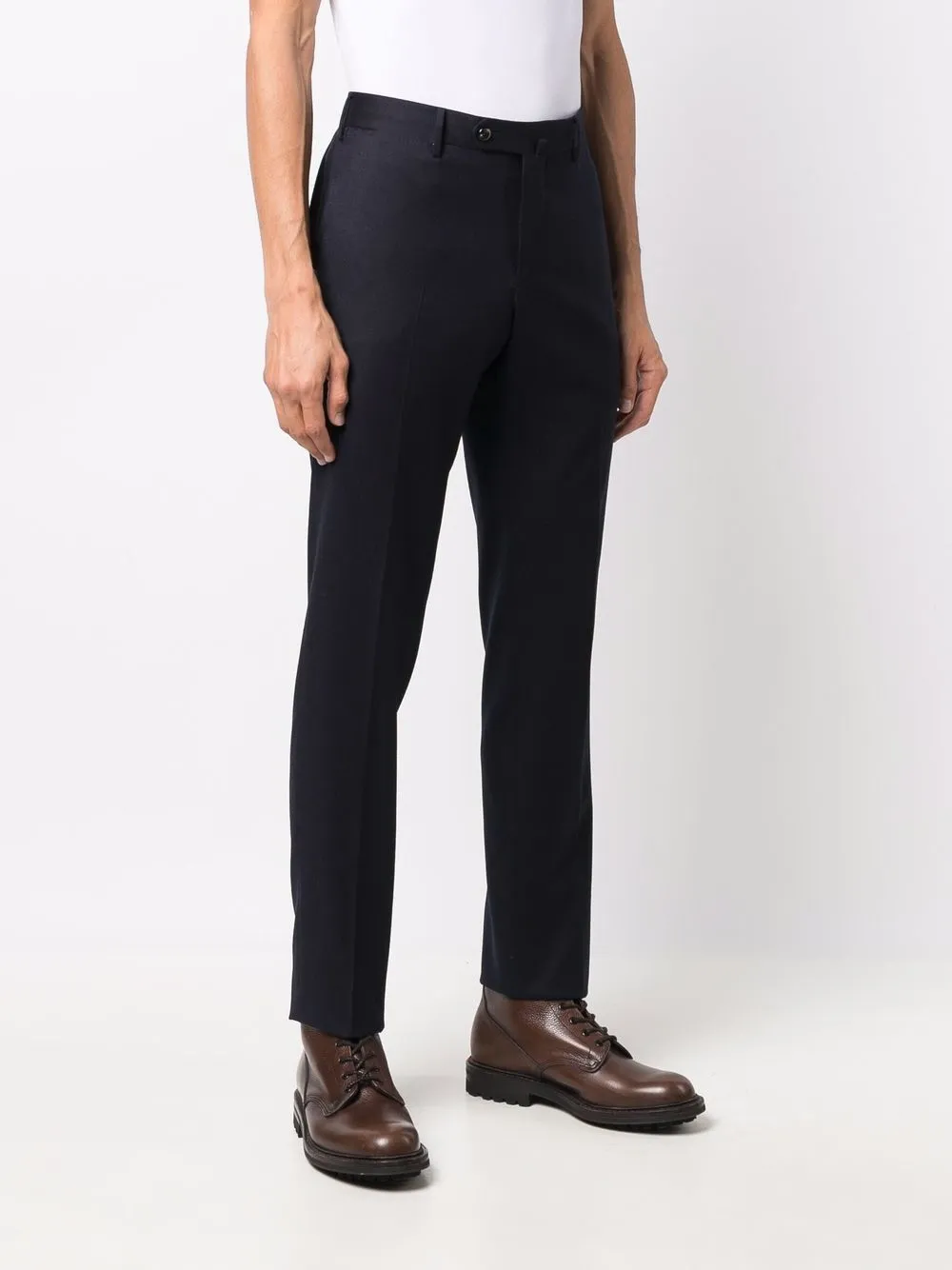 Pt01 Slim-fit Wool Trousers In Blue