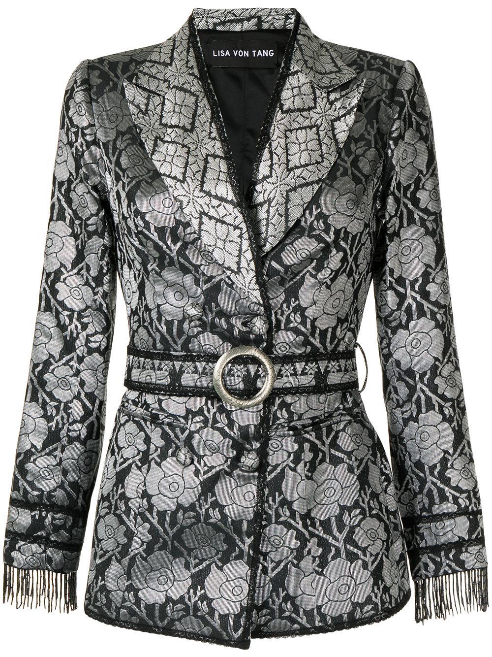 Image 1 of Lisa Von Tang double-breasted brocade blazer
