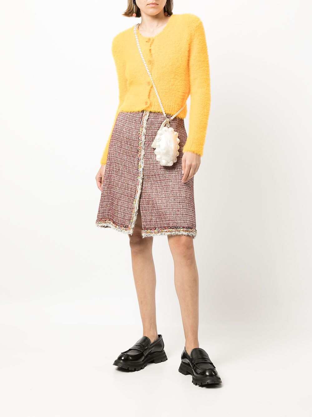 фото Chanel pre-owned юбка а-силуэта с плетеной окантовкой