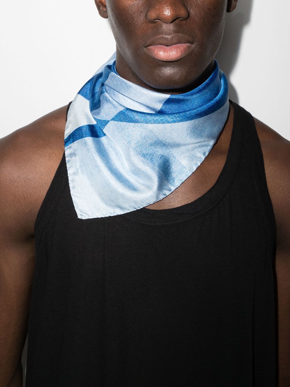 OUR LEGACY denim-print Silk Scarf - Farfetch