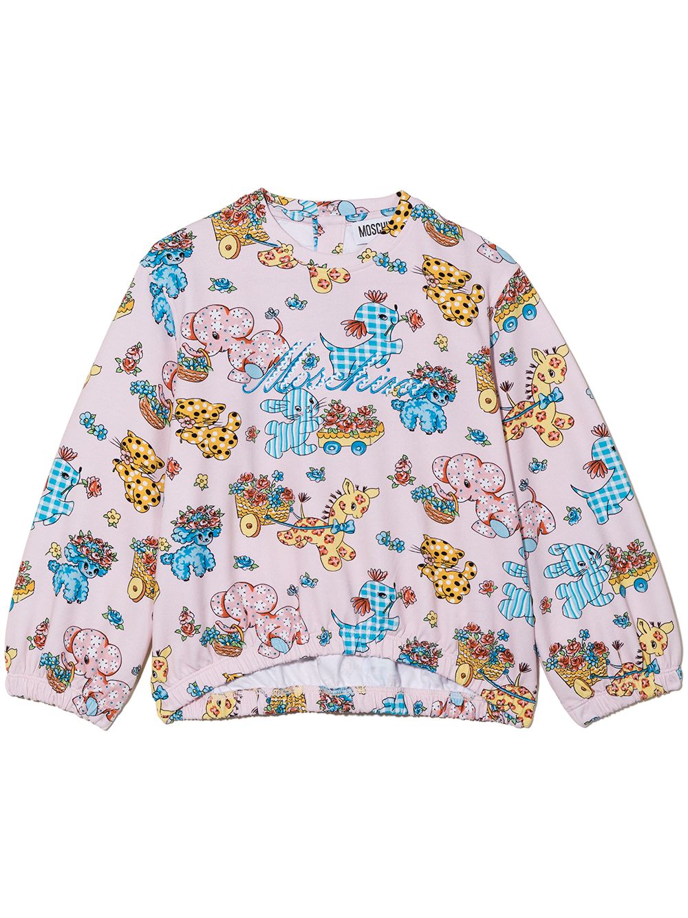 Moschino Kids graphic-print crew neck sweatshirt - Pink