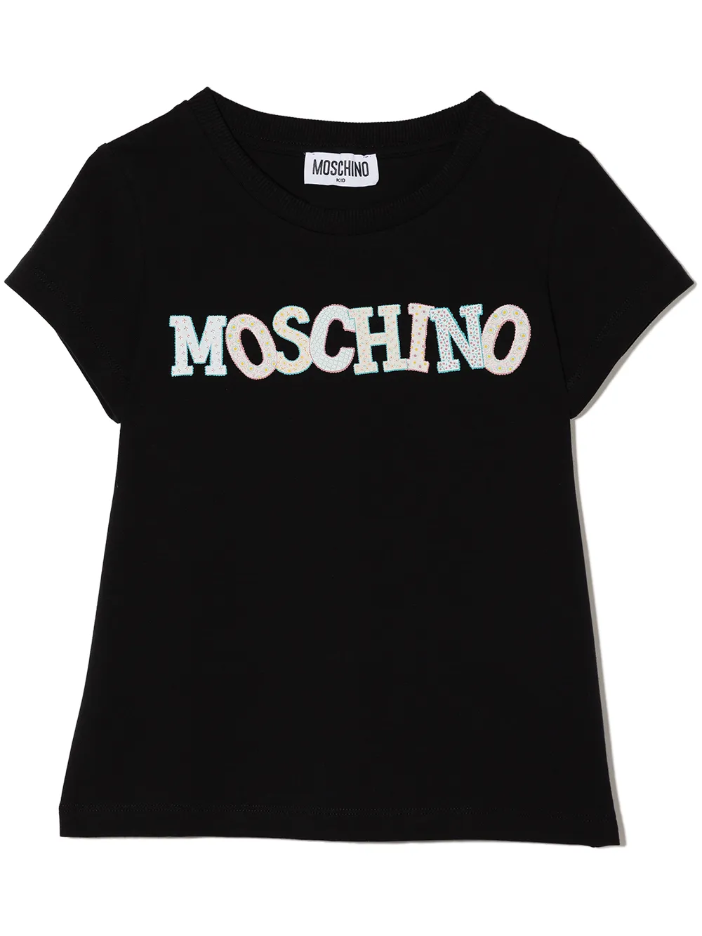 

Moschino Kids playera con logo estampado - Negro