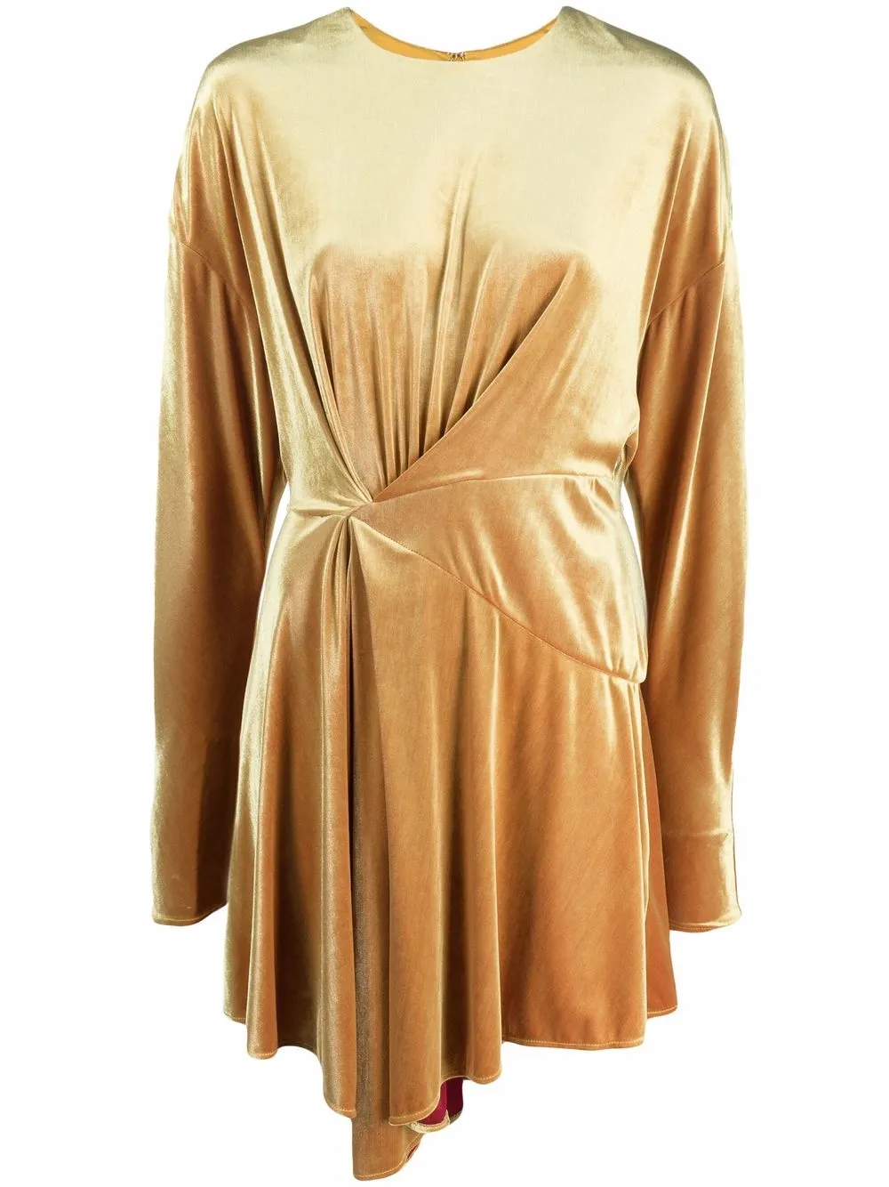 

Alexandre Vauthier asymmetric-hem velvet dress - Yellow