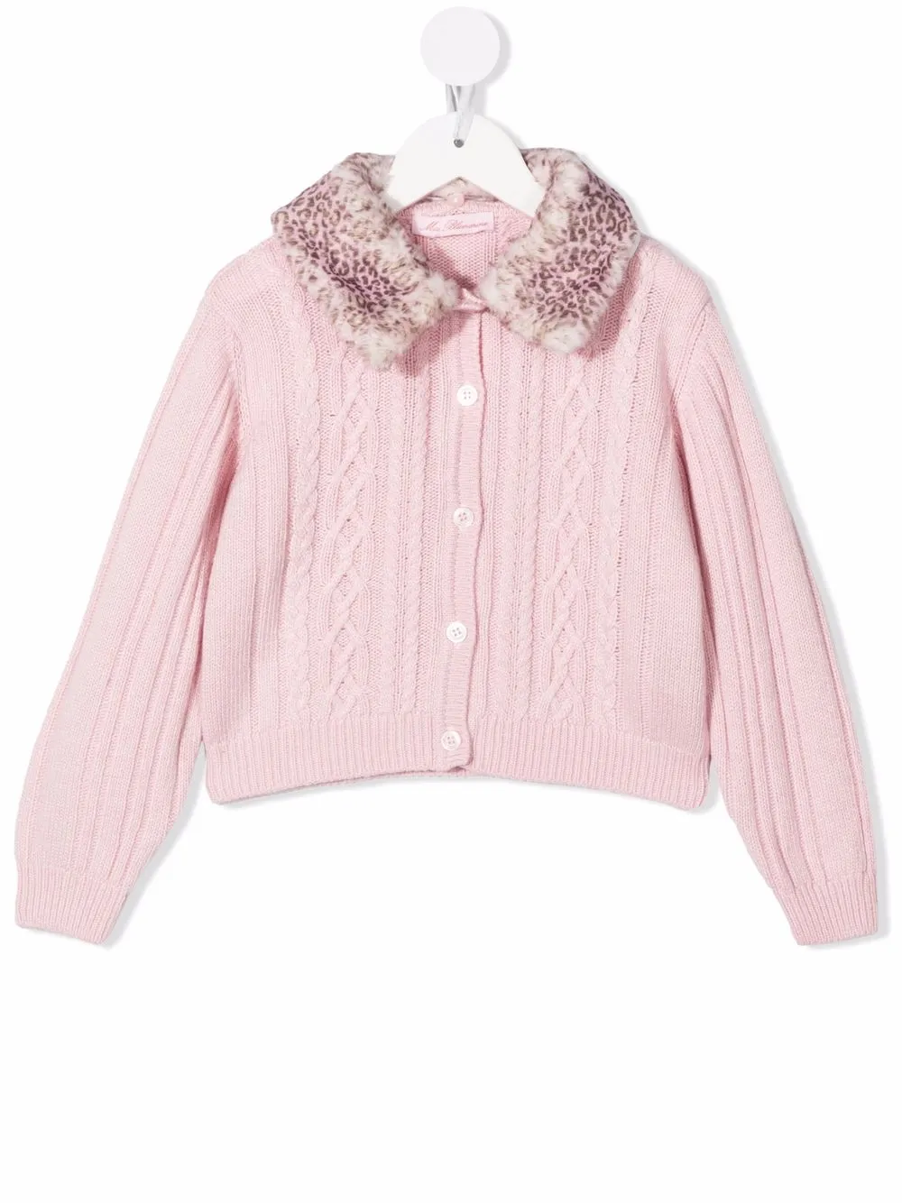 Miss Blumarine фактурный кардиган с контрастным воротником