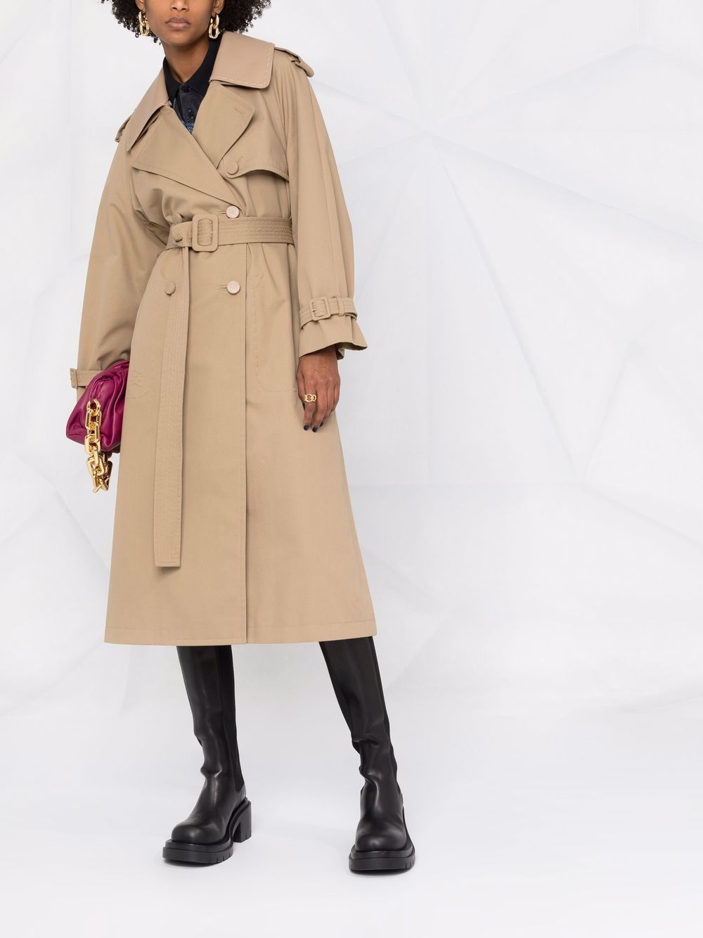 фото Fendi двубортное пальто с поясом