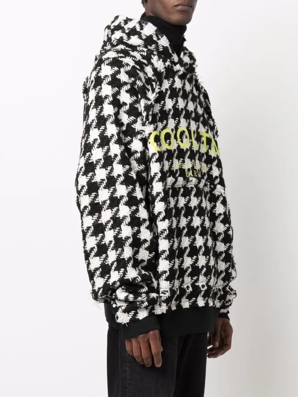 Mens top checkered hoodie