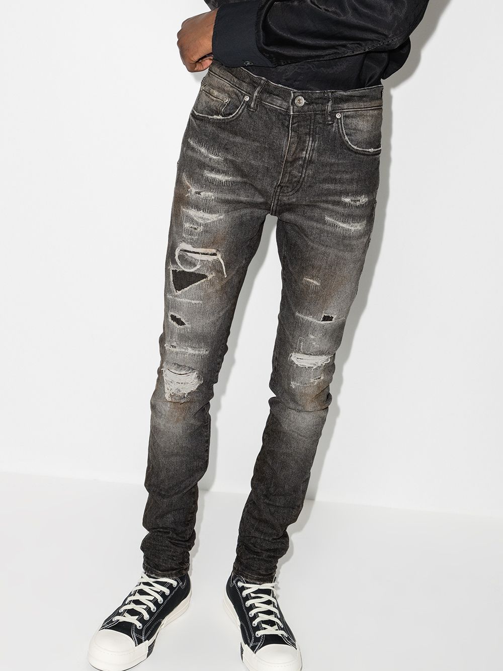 Purple Brand distressed-finish skinny-jeans - Farfetch