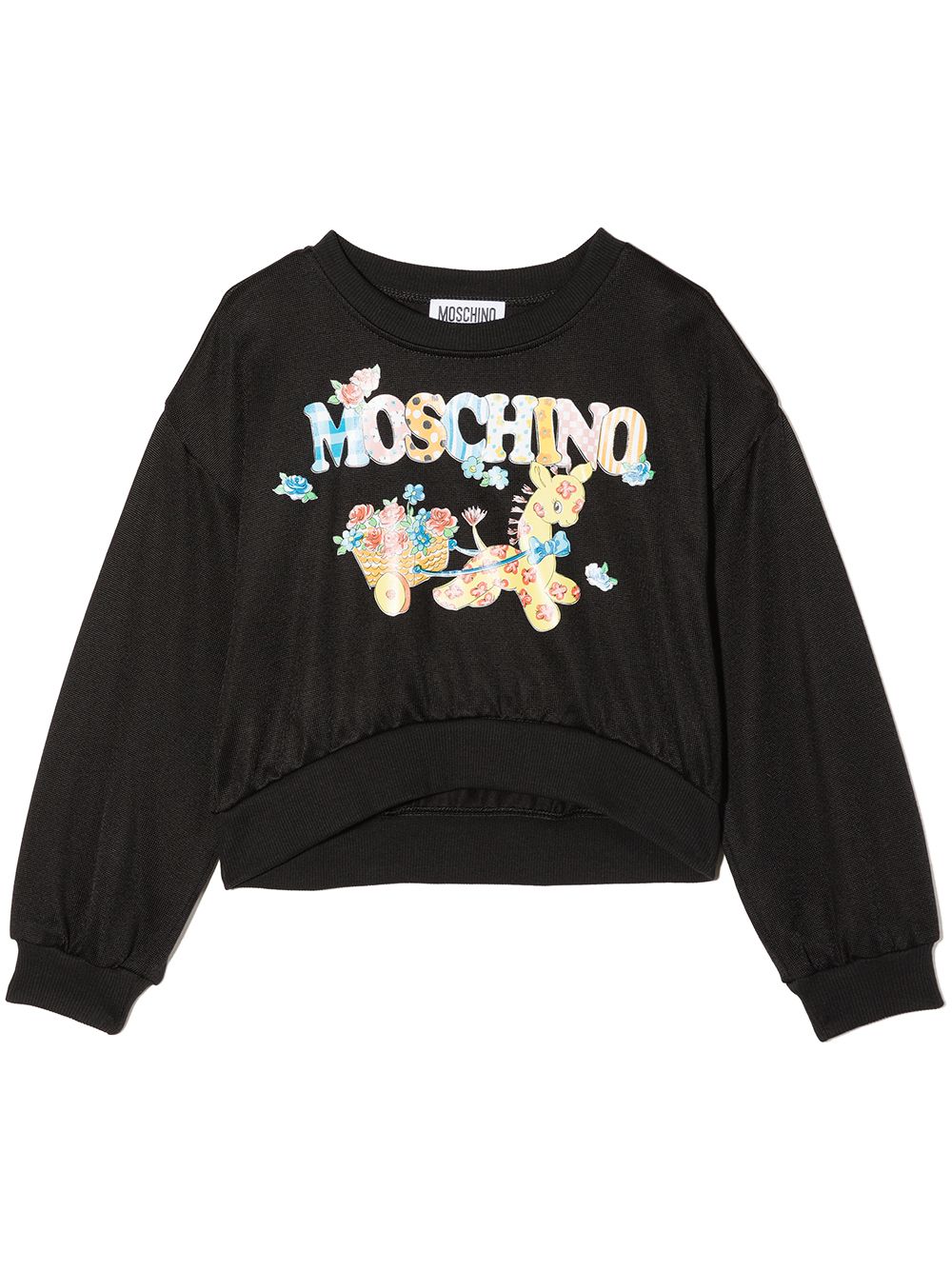 

Moschino Kids sudadera con jirafa estampada - Negro